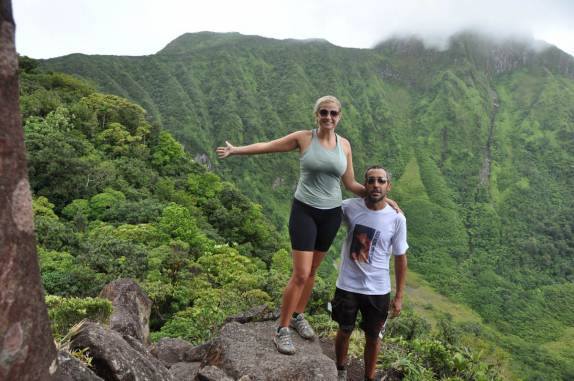 Na cratera do monte Liamuiga, o vulcão da ilha de St. Kitts - Caribe